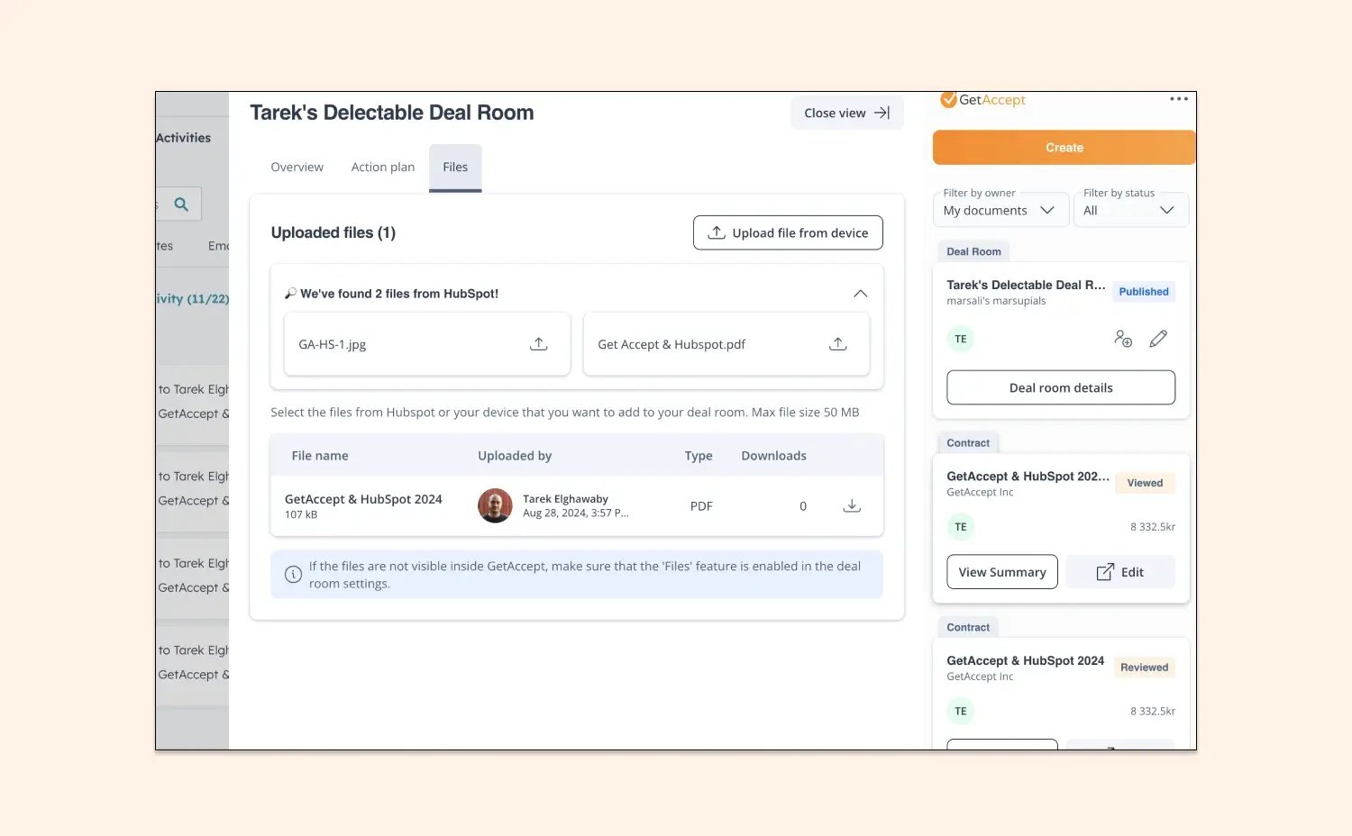 Partagez des fichiers avec vos parties prenantes directement depuis HubSpot